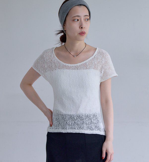  「【前後2WAY】絡みレースチビTee」|Tシャツ・カットソー|