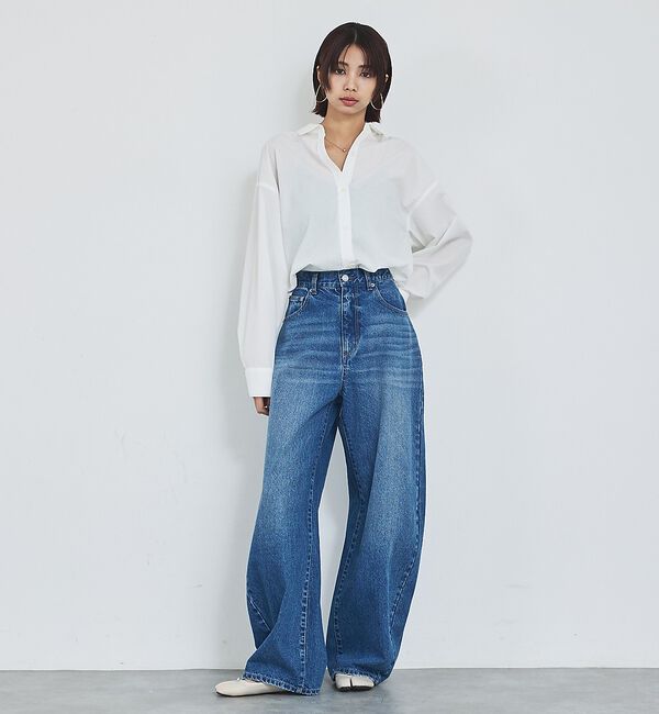 abahouse mavie「【再入荷】ウォッシュドバレルジーンズ【予約】」|デニム|