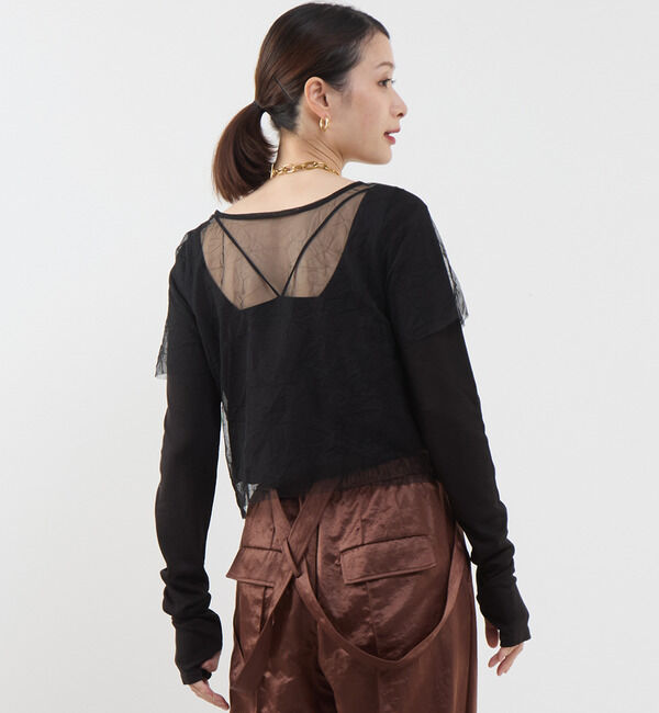 Soffitto「3WAYチュールレイヤードカットソー」|Tシャツ・カットソー|