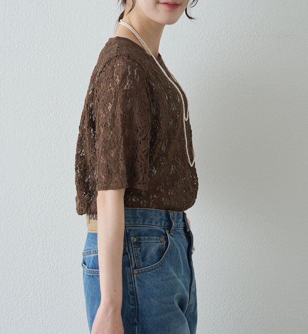  「ストレッチレースTシャツ」|プルオーバー|