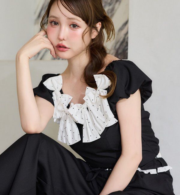  「【Black Ribbon Collection】メニーリボンブラウス」|シャツ・ブラウス|ブラック