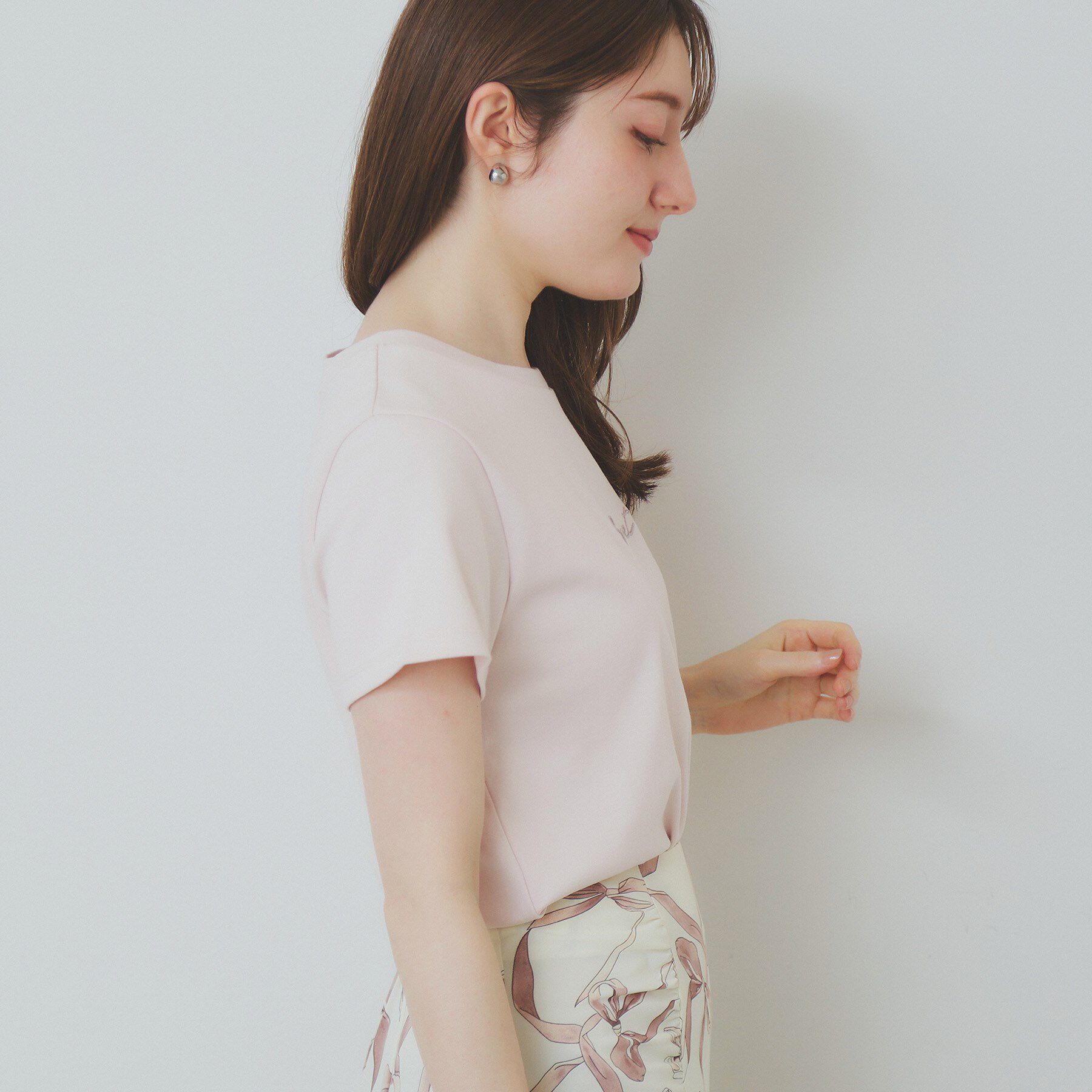 index「ワンポイントロゴ刺繍Tシャツ【UV／接触冷感／洗濯機洗い可】」|Tシャツ・カットソー|