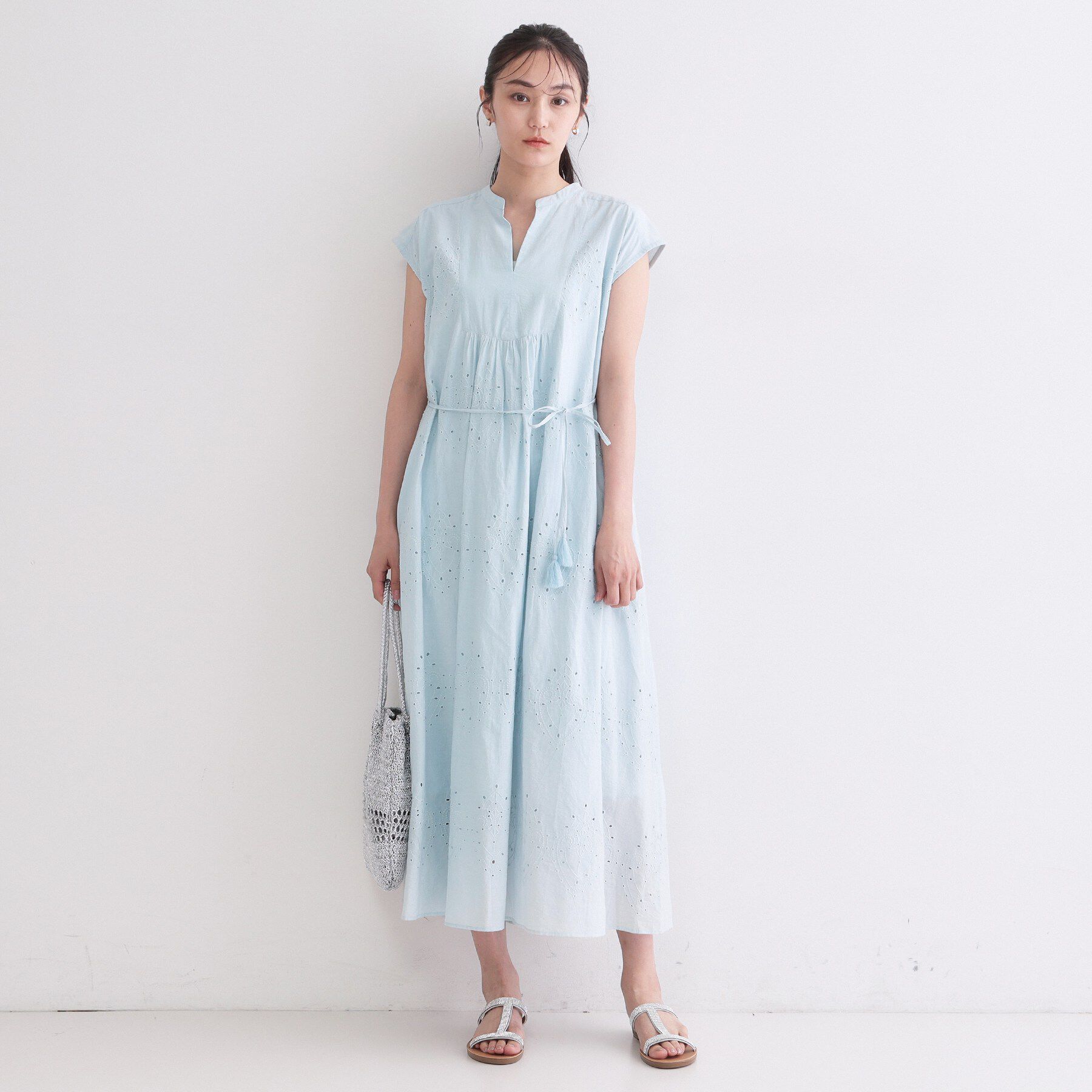 OPAQUE.CLIP「インドコットン刺繍ワンピース【洗える】」|ワンピース|