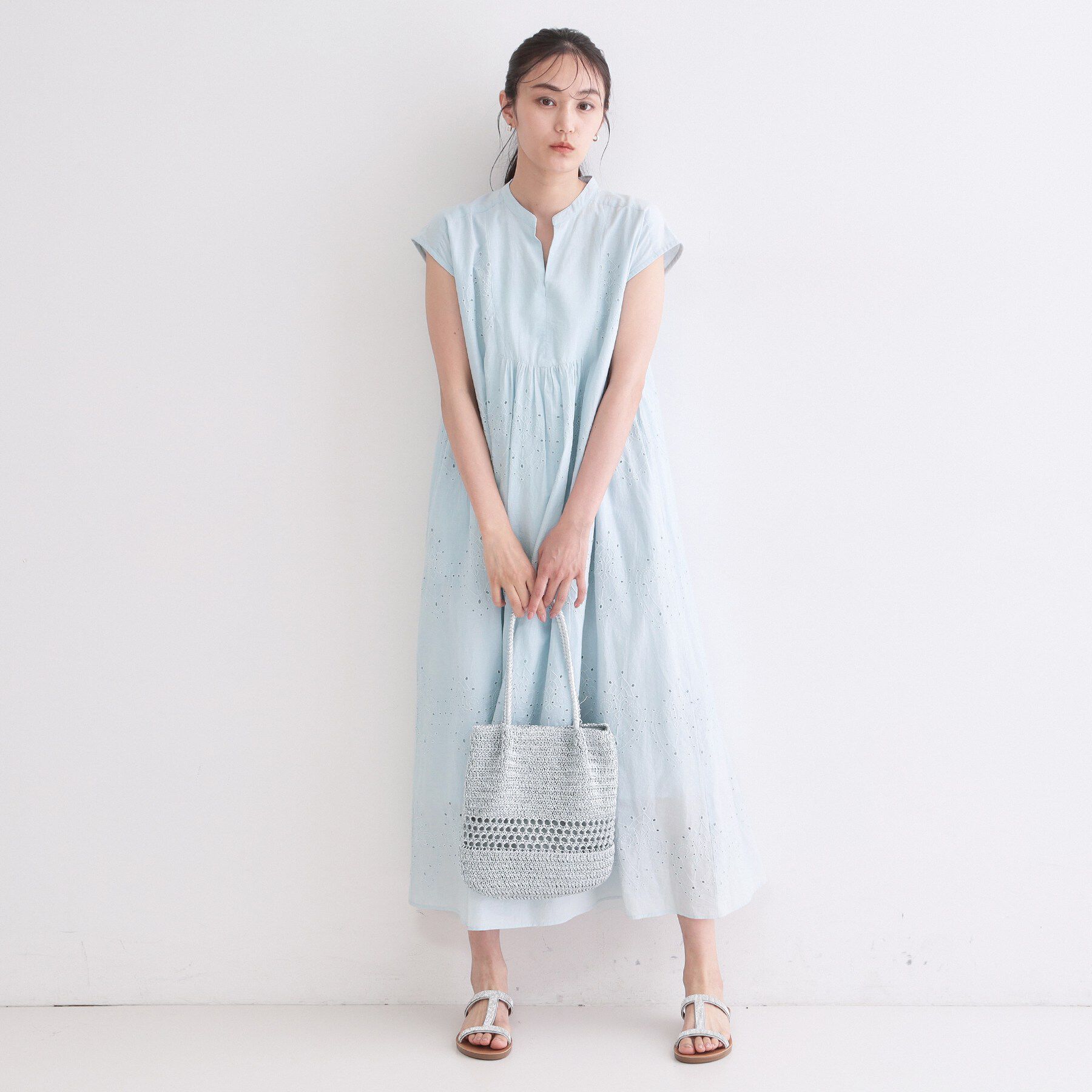 OPAQUE.CLIP「インドコットン刺繍ワンピース【洗える】」|ワンピース|