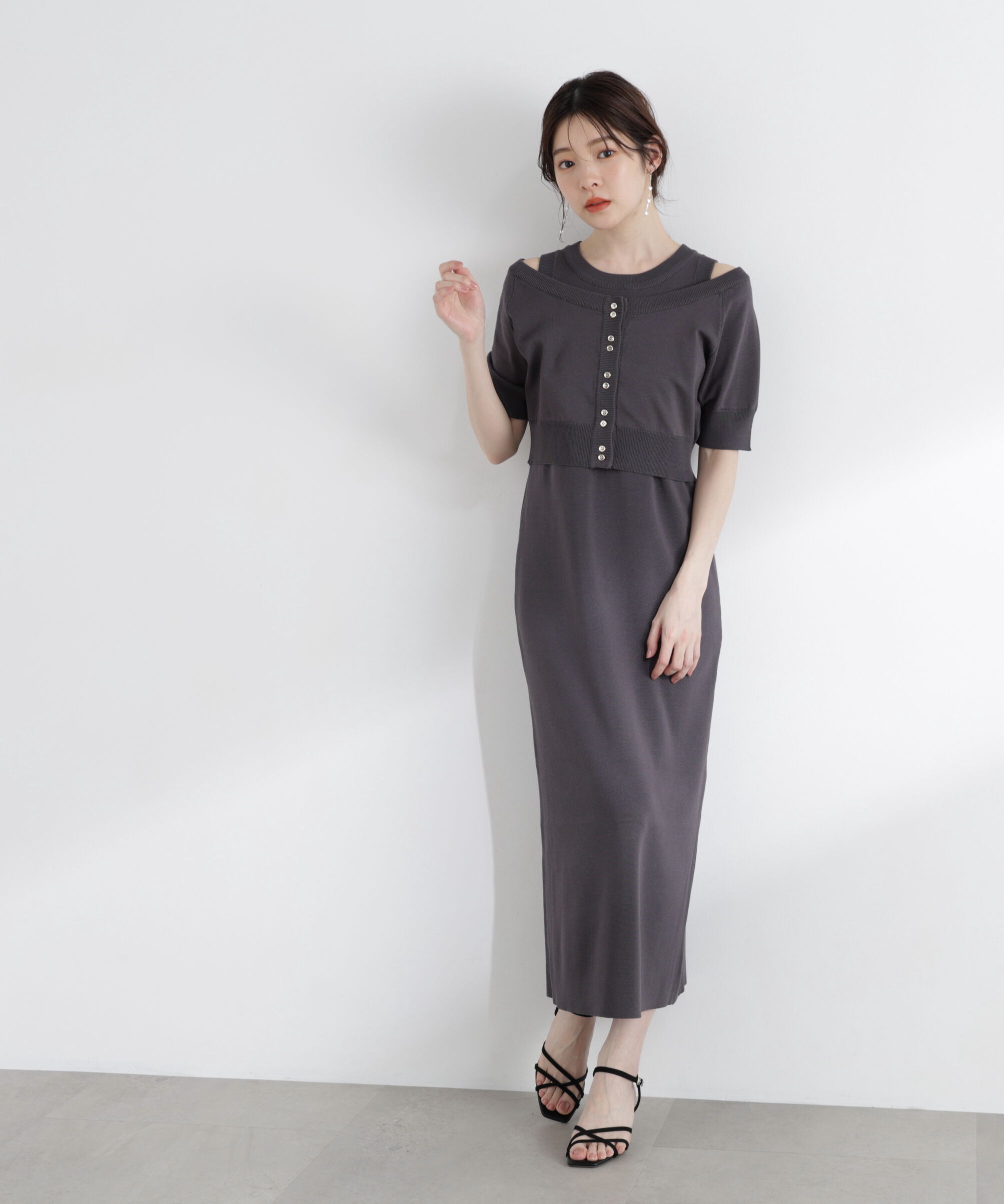 PROPORTION BODY DRESSING「〈a/mie〉ショートカーデレイヤードワンピース」|ワンピース|