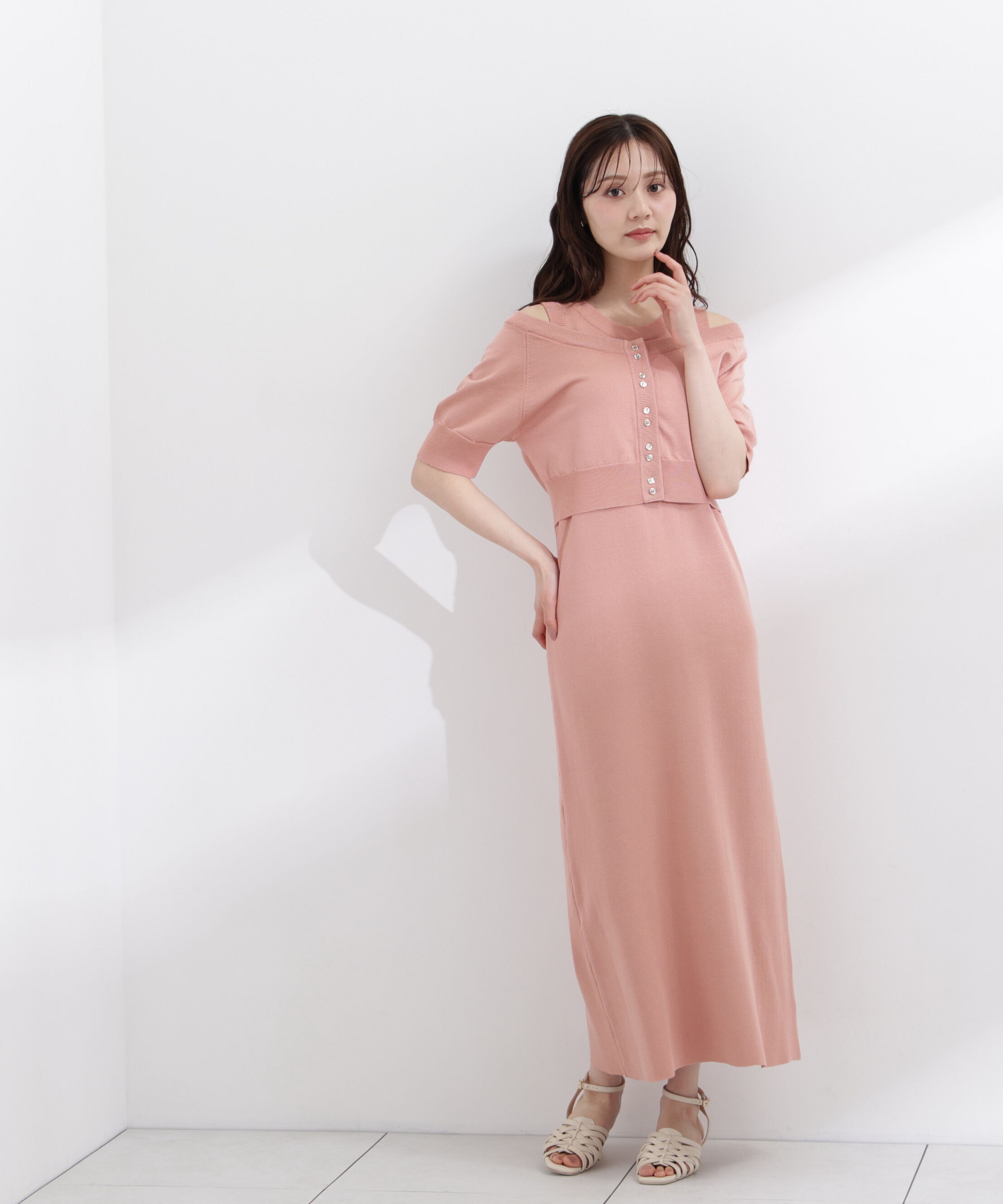 PROPORTION BODY DRESSING「〈a/mie〉ショートカーデレイヤードワンピース」|ワンピース|