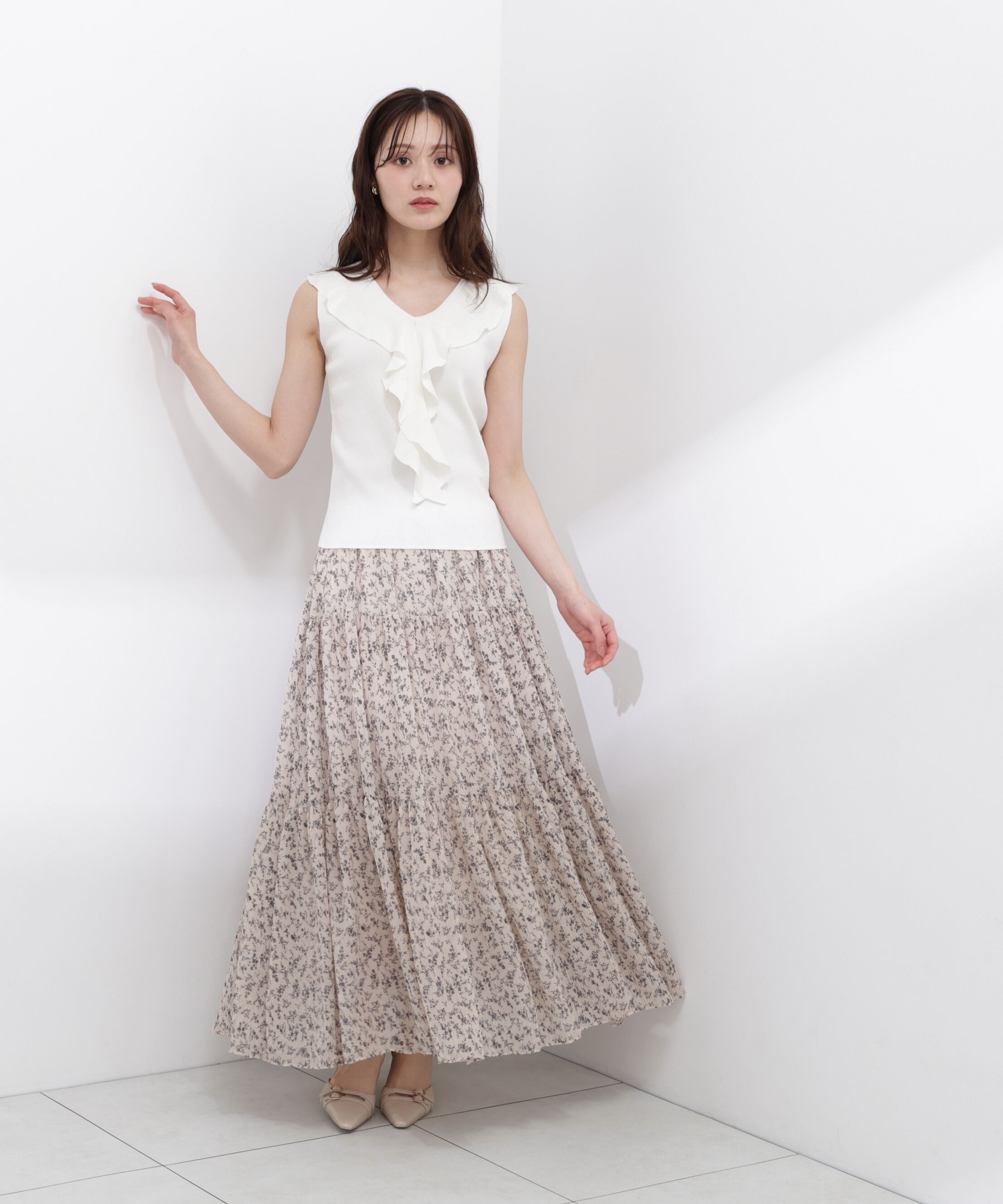 PROPORTION BODY DRESSING「フリルノースリーブニット」|ニット・セーター|