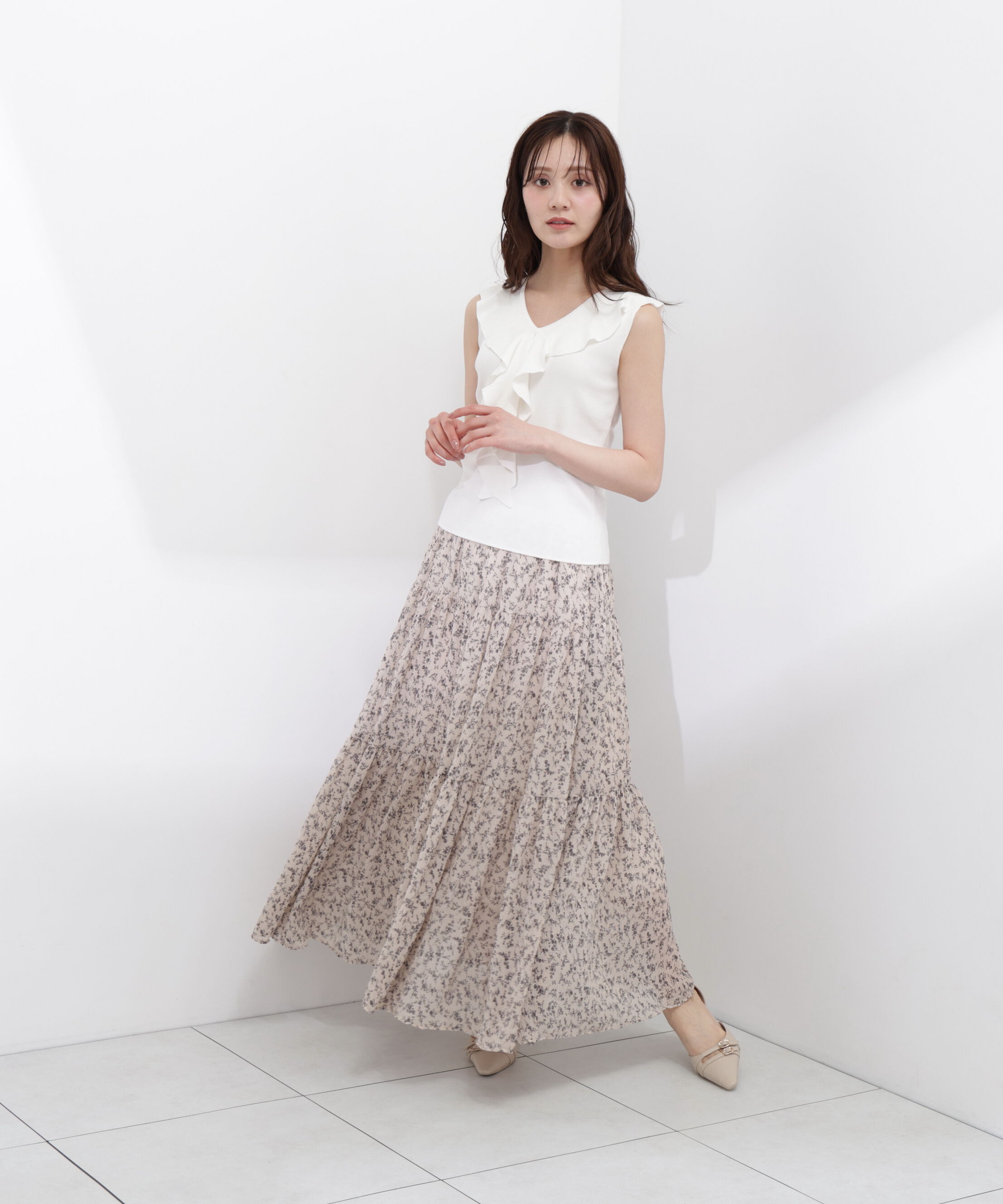 PROPORTION BODY DRESSING「フリルノースリーブニット」|ニット・セーター|