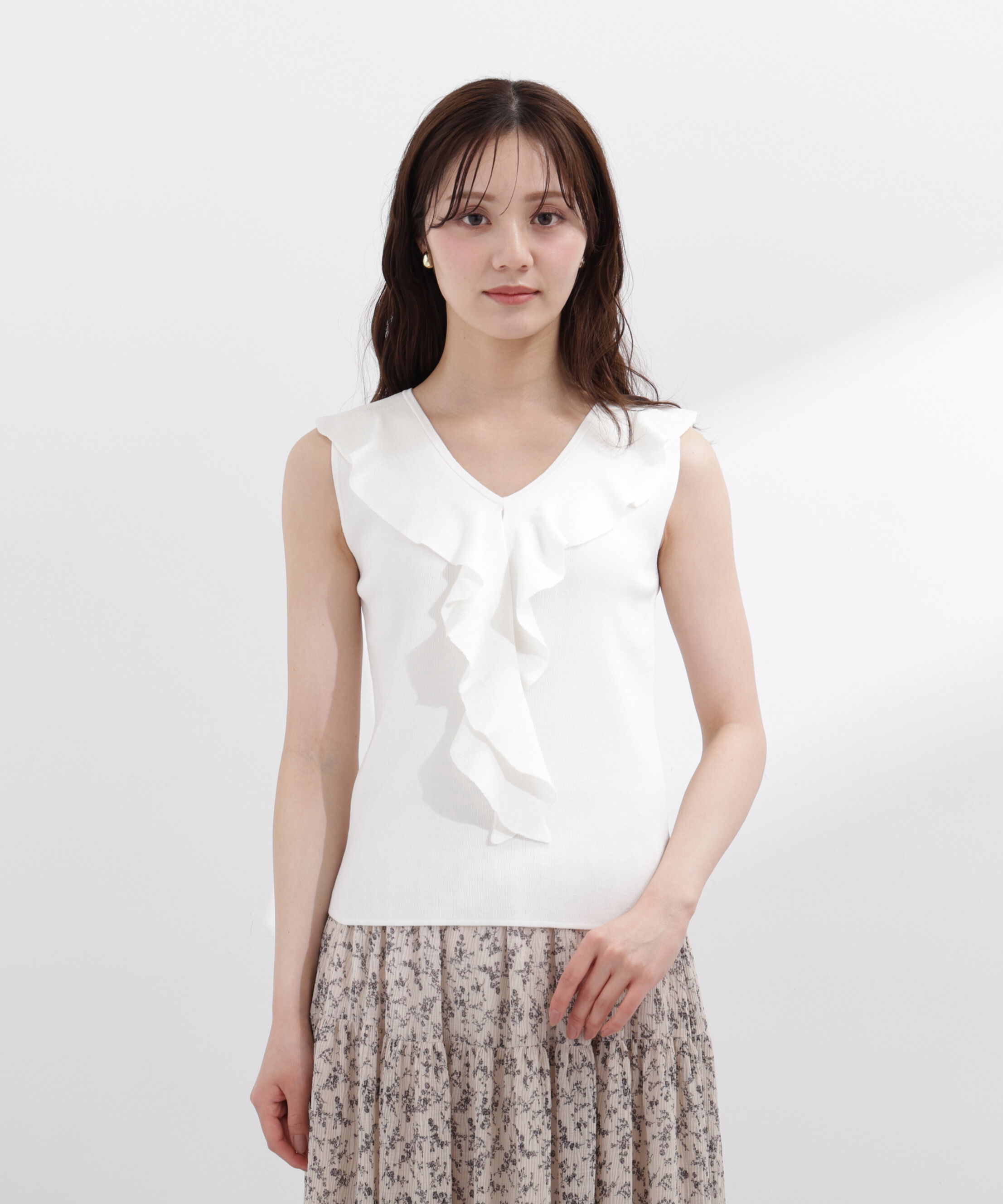 PROPORTION BODY DRESSING「フリルノースリーブニット」|ニット・セーター|