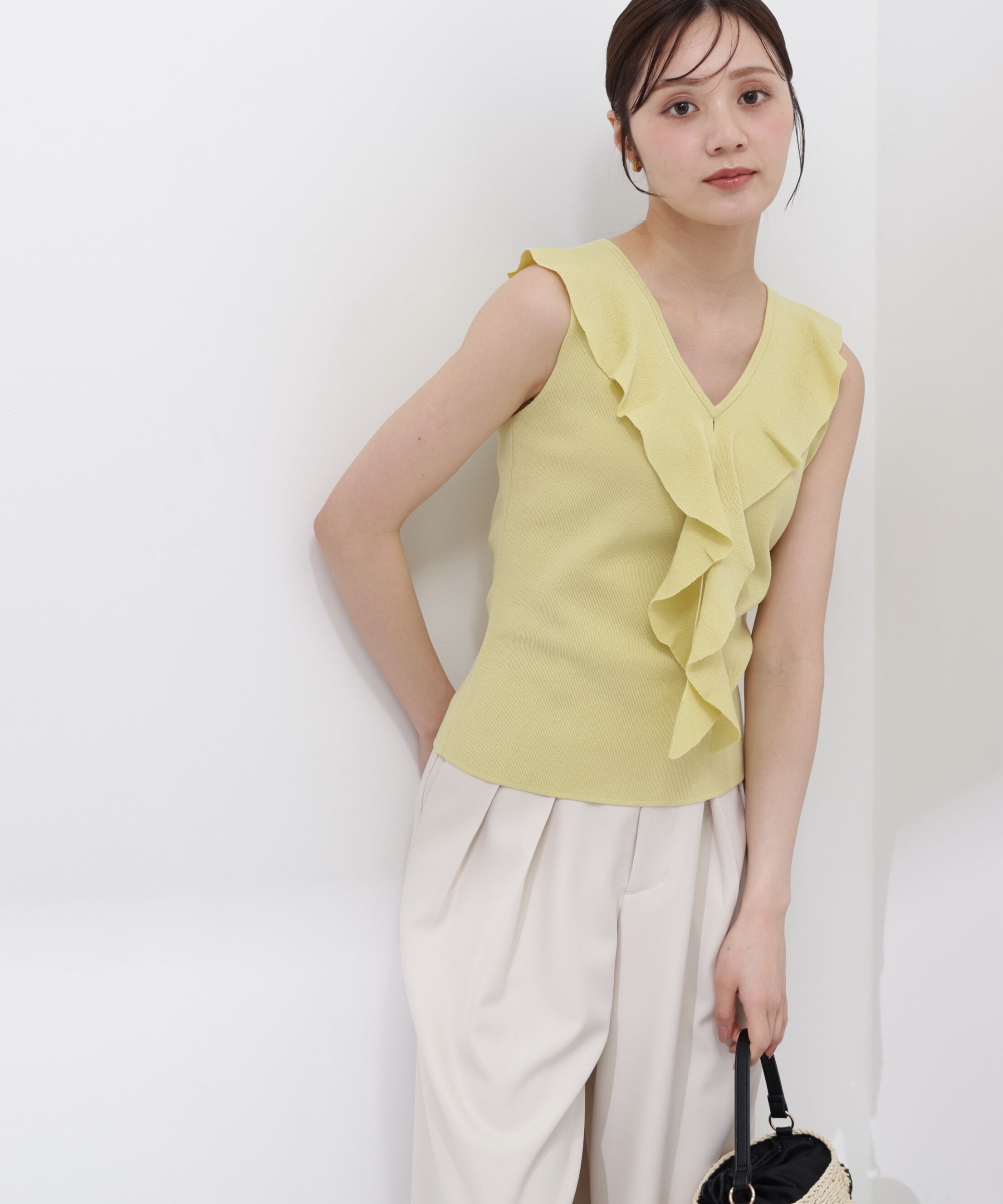 PROPORTION BODY DRESSING「フリルノースリーブニット」|ニット・セーター|