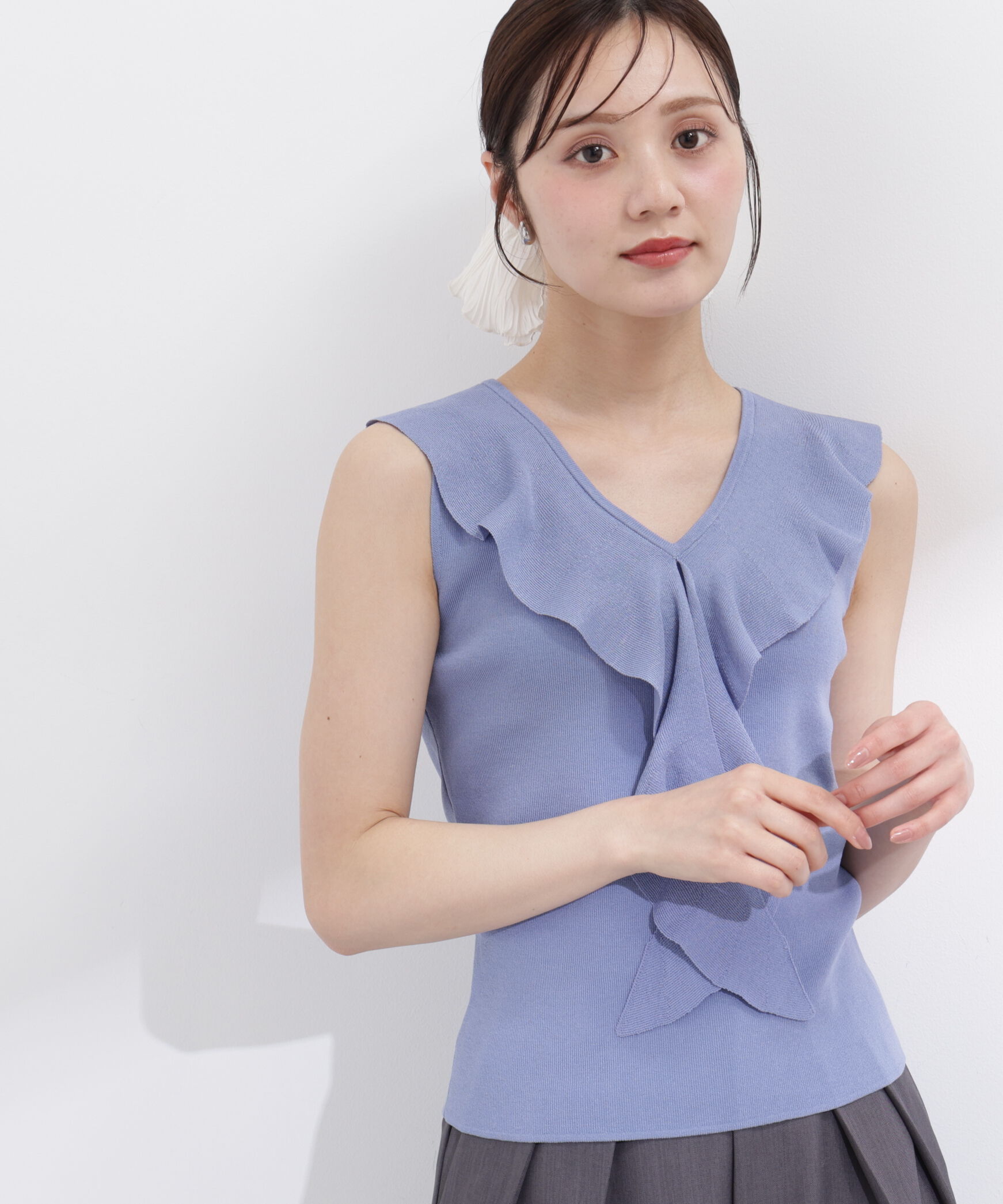 PROPORTION BODY DRESSING「フリルノースリーブニット」|ニット・セーター|