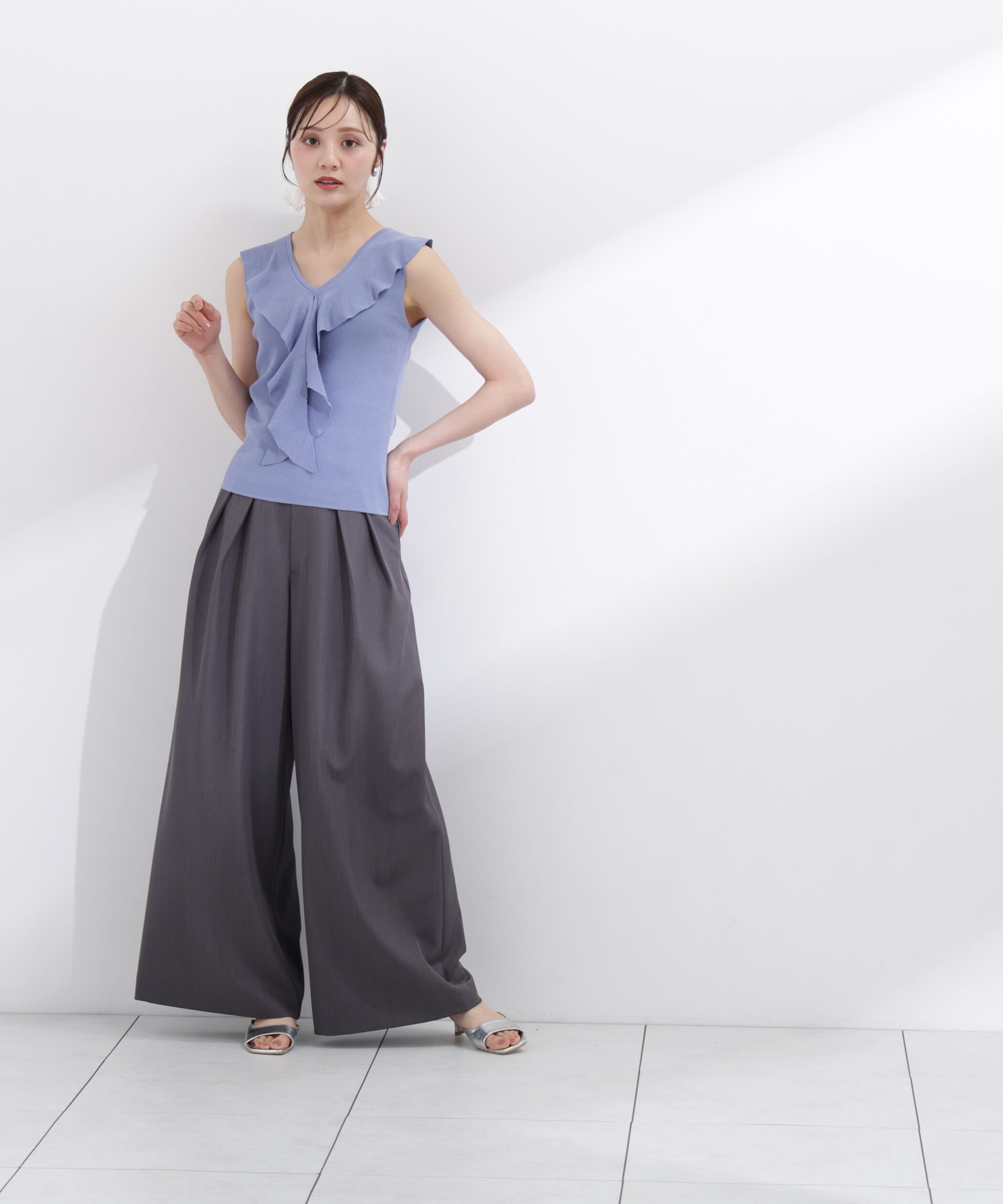 PROPORTION BODY DRESSING「フリルノースリーブニット」|ニット・セーター|