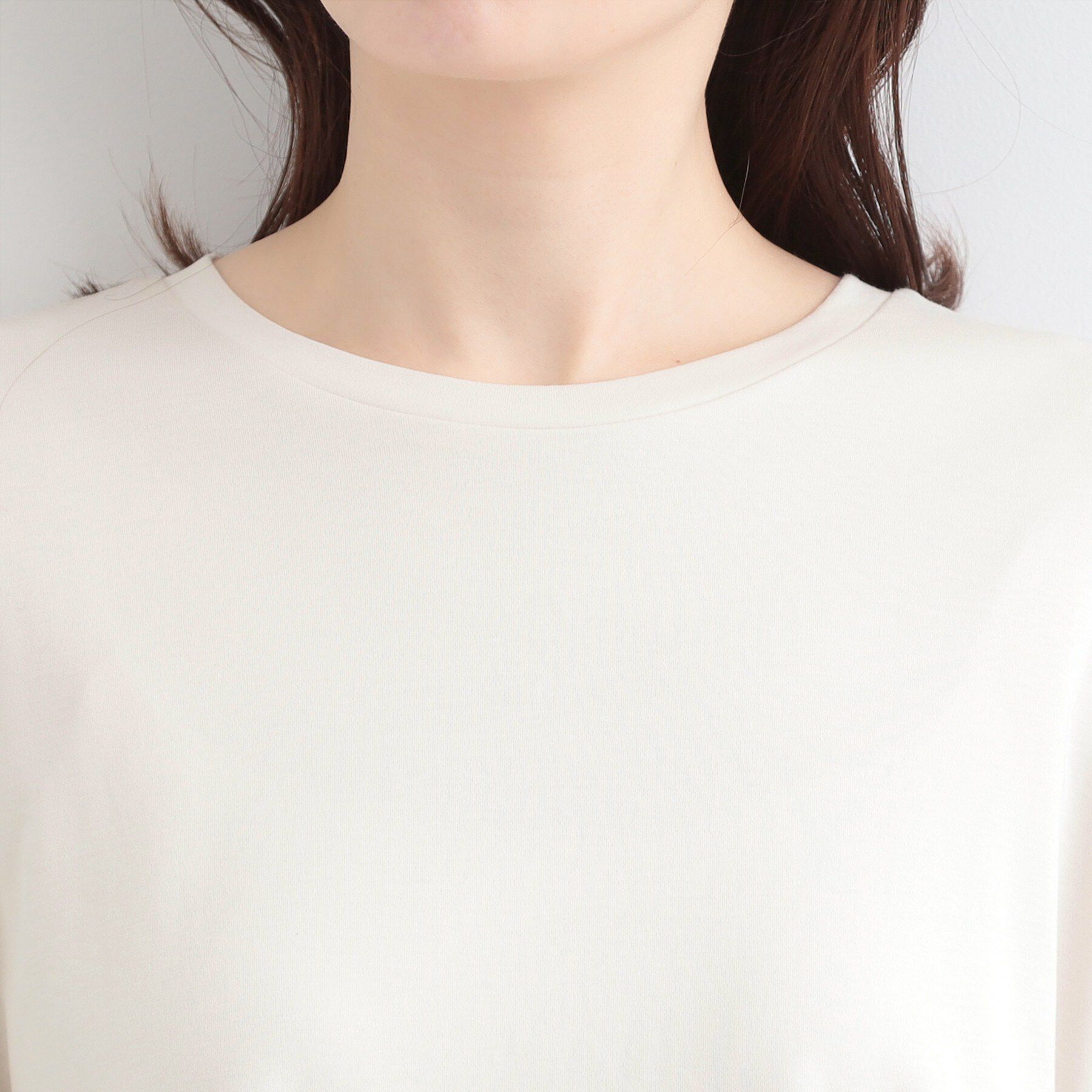 SHOO･LA･RUE「【ひんやり/UV/抗菌防臭】体型カバーも叶う　裾切り替えAライントップス」|Tシャツ・カットソー|