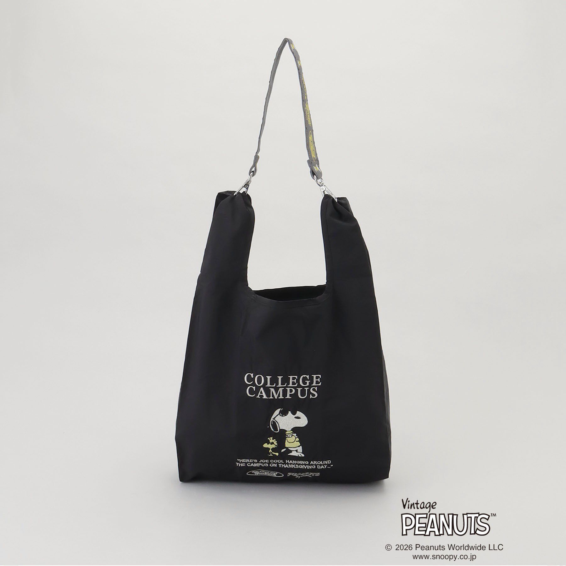 212 KITCHEN STORE「PEANUTS ストラップ付きショッパーバッグ BLACK」|その他|