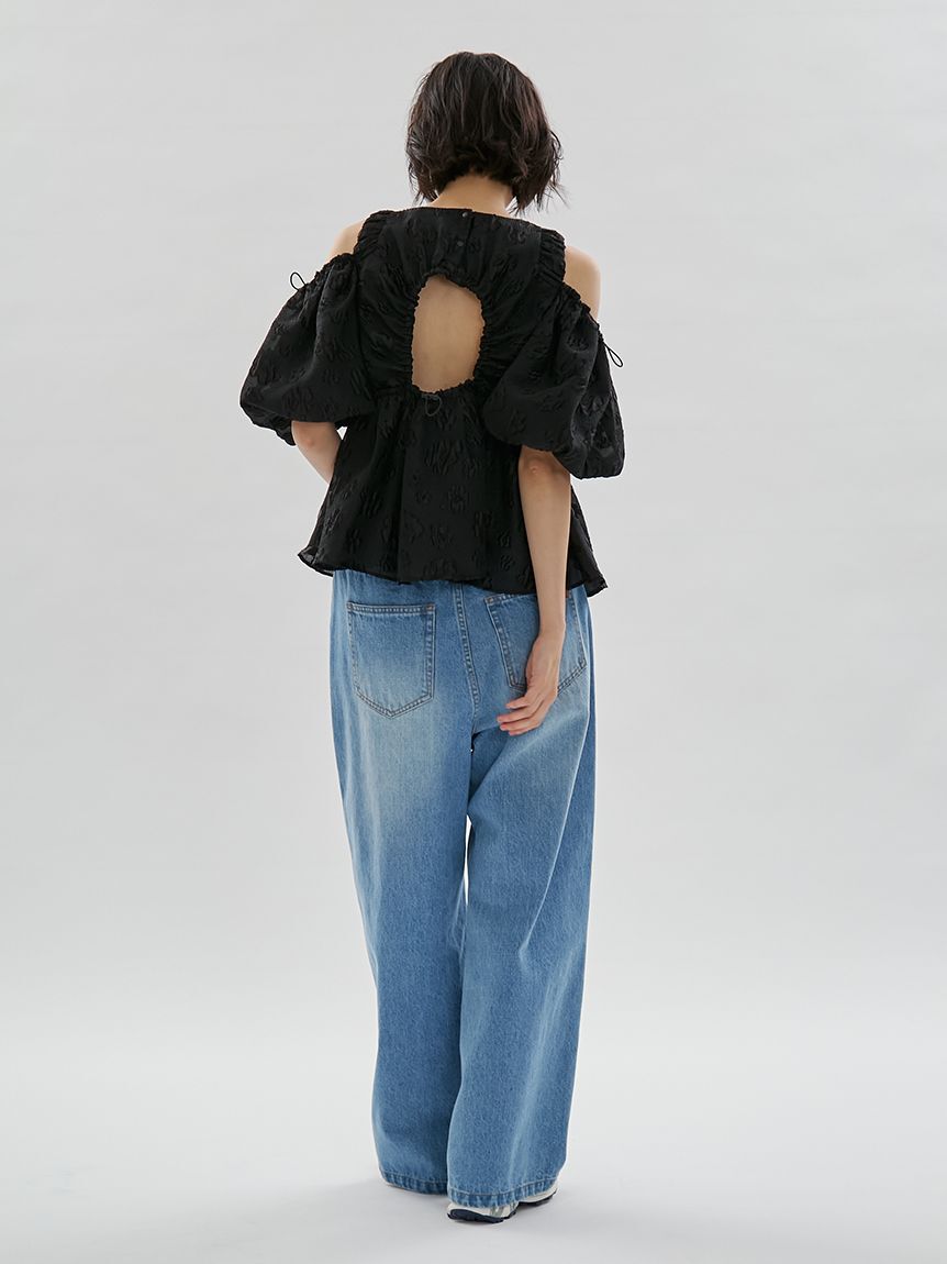 emmi atelier「フラワーふくれジャガードブラウス」|シャツ・ブラウス|