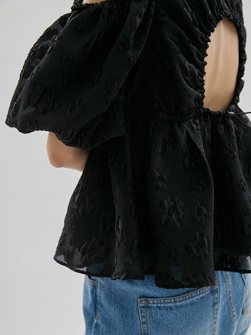 emmi atelier「フラワーふくれジャガードブラウス」|シャツ・ブラウス|