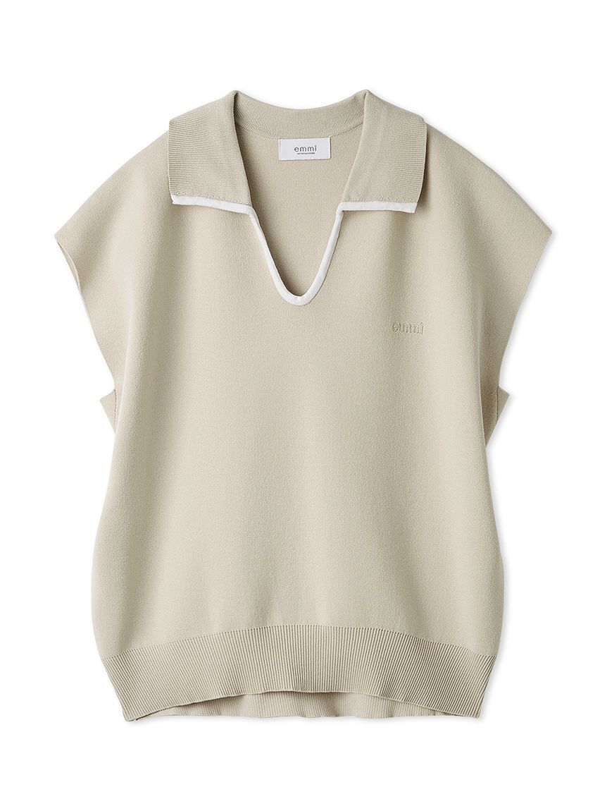 emmi atelier「エフォートレスポロニット【セットアップ対応】/ウォッシャブル/UVカット/接触冷感」|ニット・セーター|