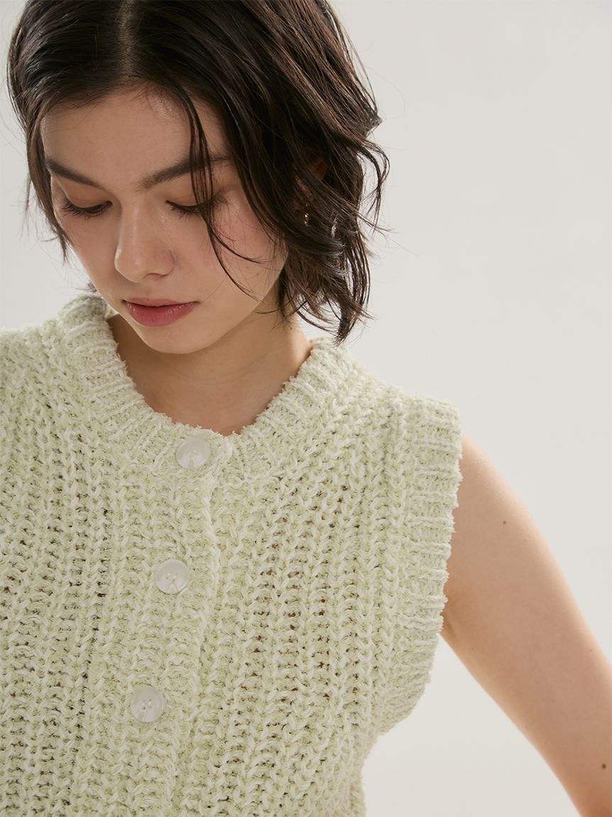 emmi atelier「eco フリンジニットベスト」|ニット・セーター|