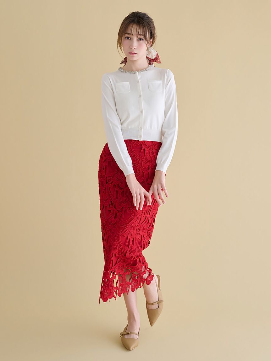 CELFORD「【WEB限定サイズ】ハートレースタイトスカート」|スカート|