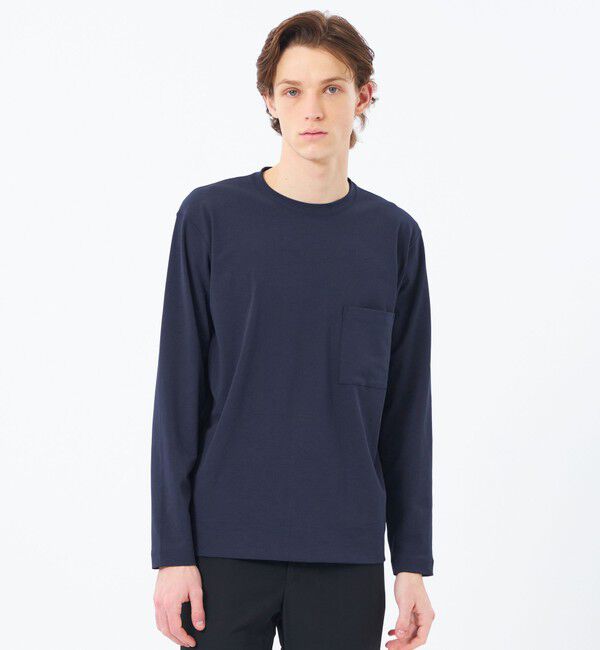 MACKINTOSH PHILOSOPHY「ブリテック クルーネックロンT ドライフラットストレッチクロス」|Tシャツ・カットソー|ネイビー
