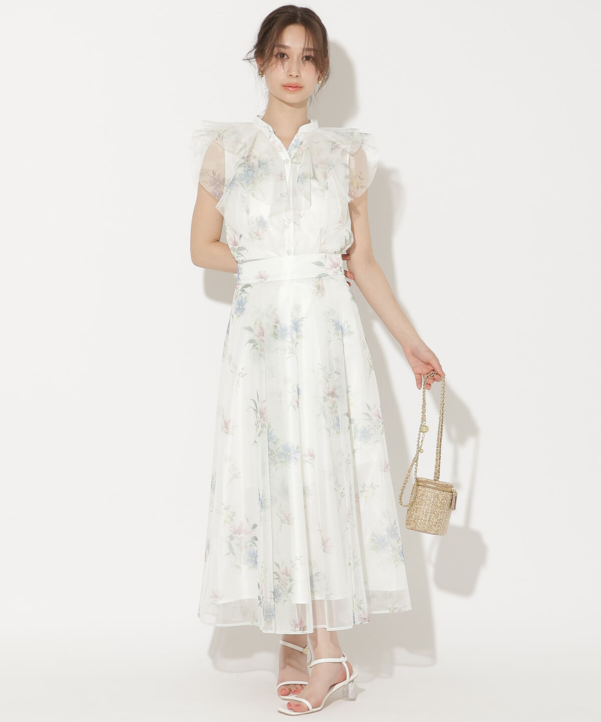 WILLSELECTION「フラワーメッシュラッフルブラウス」|シャツ・ブラウス|