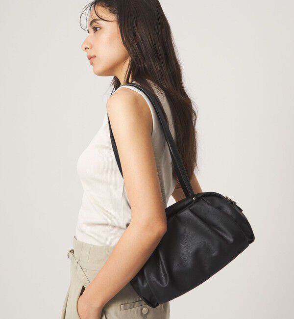 UNITED ARROWS green label relaxing「＜PARTE＞2WAYギャザーボストンバッグ はっ水」|ショルダー・メッセンジャー|BLACK