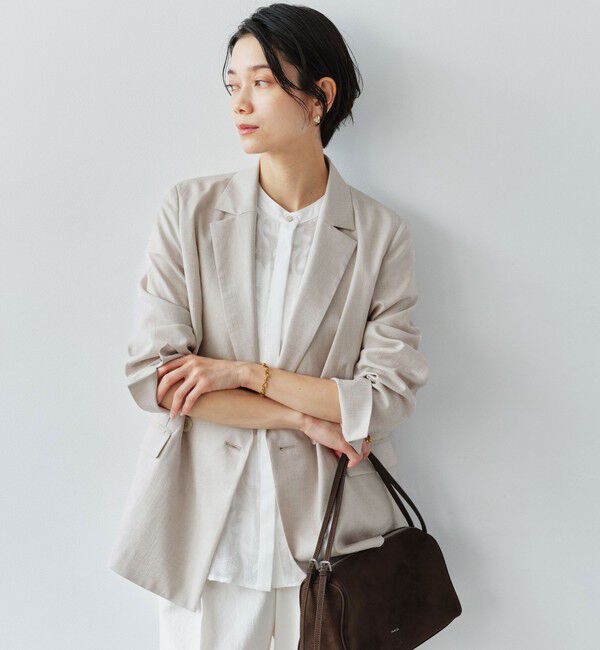 UNITED ARROWS green label relaxing「［size SHORTあり］ライト リネンライク ジャケット UVカット 通気性」|テーラードジャケット|