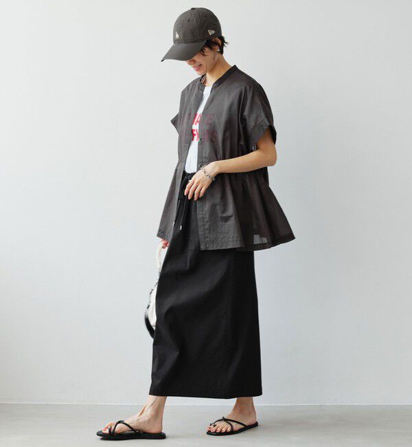 UNITED ARROWS green label relaxing「【結論シリーズ】ギャザーハイウエストブラウス［size SHORTあり］」|シャツ・ブラウス|