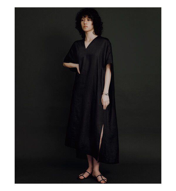 Demi-Luxe BEAMS 「リネン カフタン ワンピース」|ワンピース|BLACK