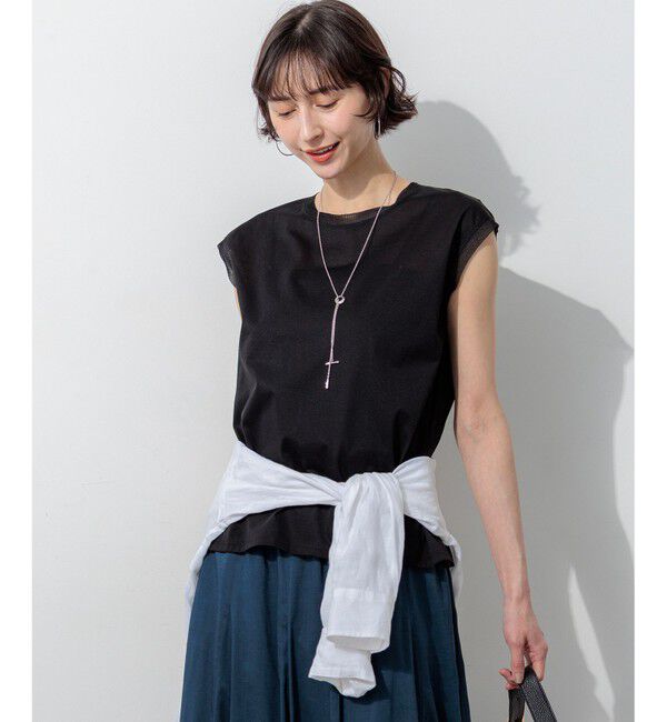 23区「シアースリーブレス Tシャツ」|Tシャツ・カットソー|ブラック系