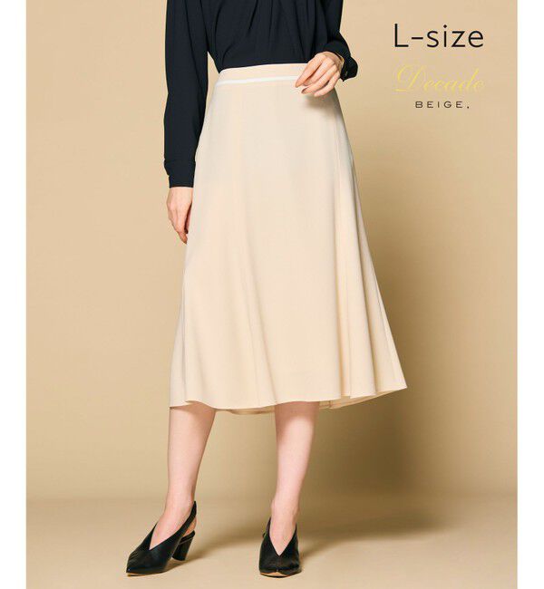 BEIGE,「【洗える・L-size】CINDY / フレアスカート」|スカート|Sheer Orange &times; Whit