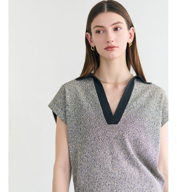 BEIGE,「AGATE / バイカラー スキッパーニット」|ニット・セーター|