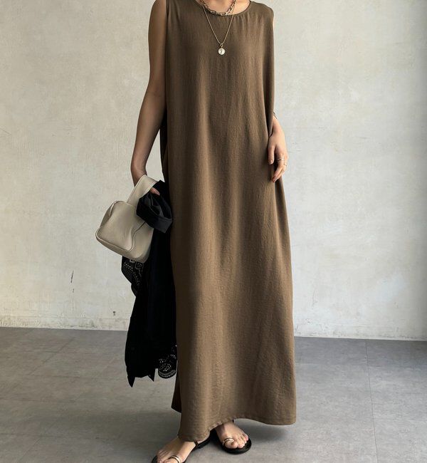  「ハイツイストタンクロングワンピース」|ワンピース|モカ