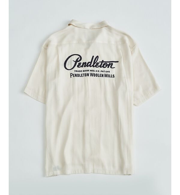 ABAHOUSE「【PENDLETON/ペンドルトン】ロゴエンブレム 刺繍 半袖シャツ / ユニセ」|シャツ・ブラウス|オフホワイト