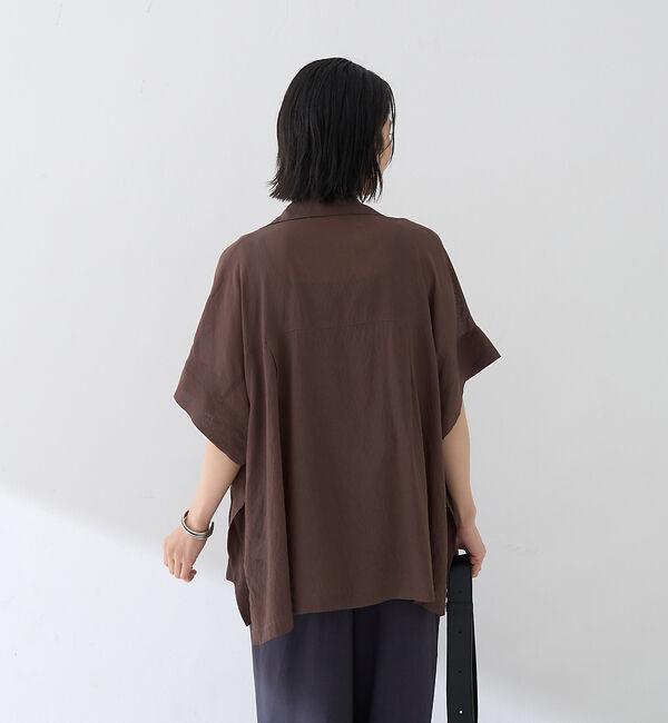 Rouge vif「【人気追加】強撚半袖シアーフォルムジャケット【予約】」|テーラードジャケット|