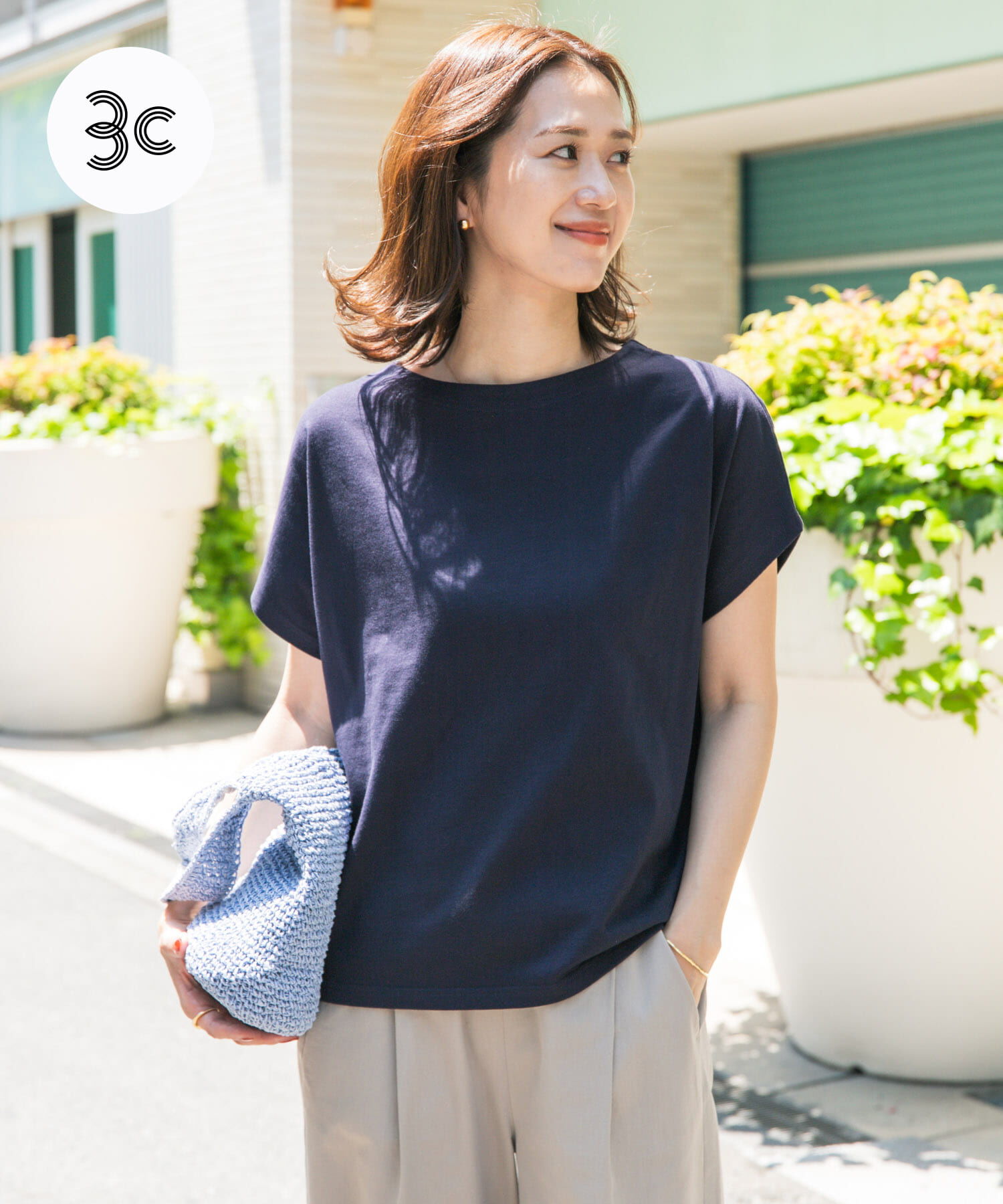 URBAN RESEARCH DOORS「ドライコットンボートネックプルオーバー」|Tシャツ・カットソー|