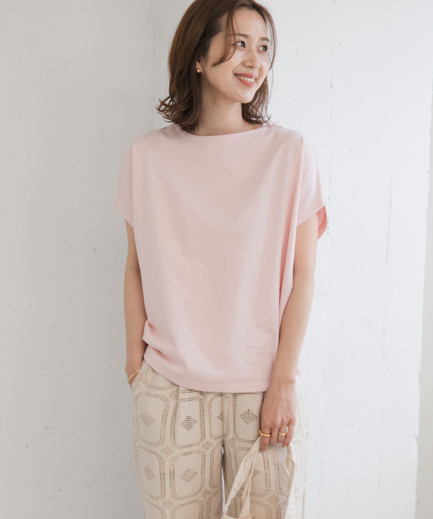 URBAN RESEARCH DOORS「ドライコットンボートネックプルオーバー」|Tシャツ・カットソー|