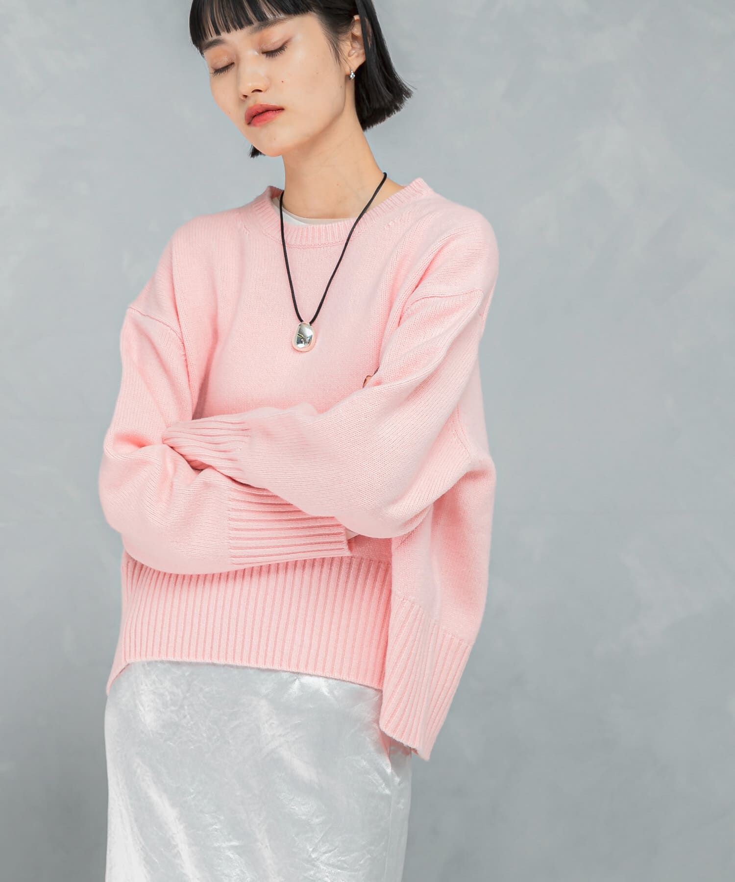 URBAN RESEARCH ROSSO「『WEB/一部店舗限定』エクストラファインシームデザインニット」|ニット・セーター|ピンク系その他