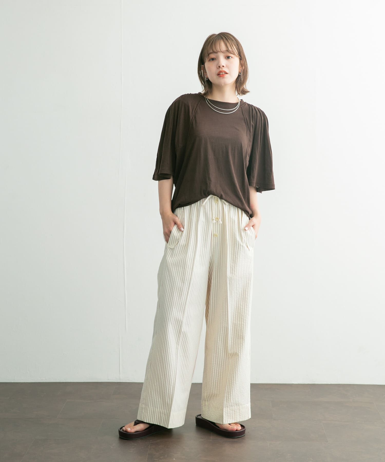 「フリルスリーブシアーカットソー」|Tシャツ・カットソー|