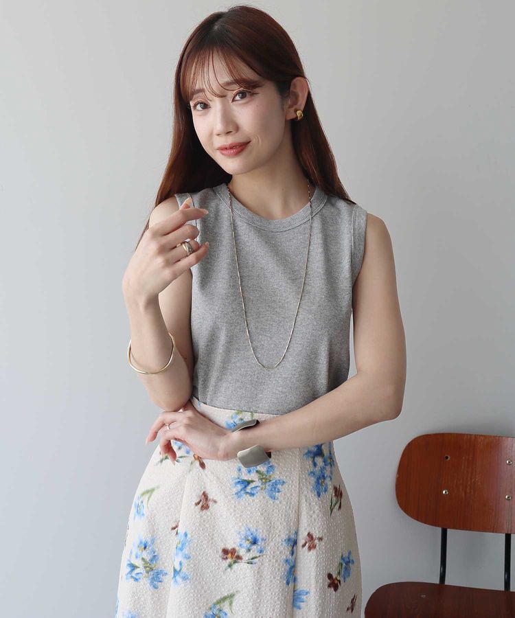 earth music&ecology「リブタンクトップ」|キャミソール|Light Gray