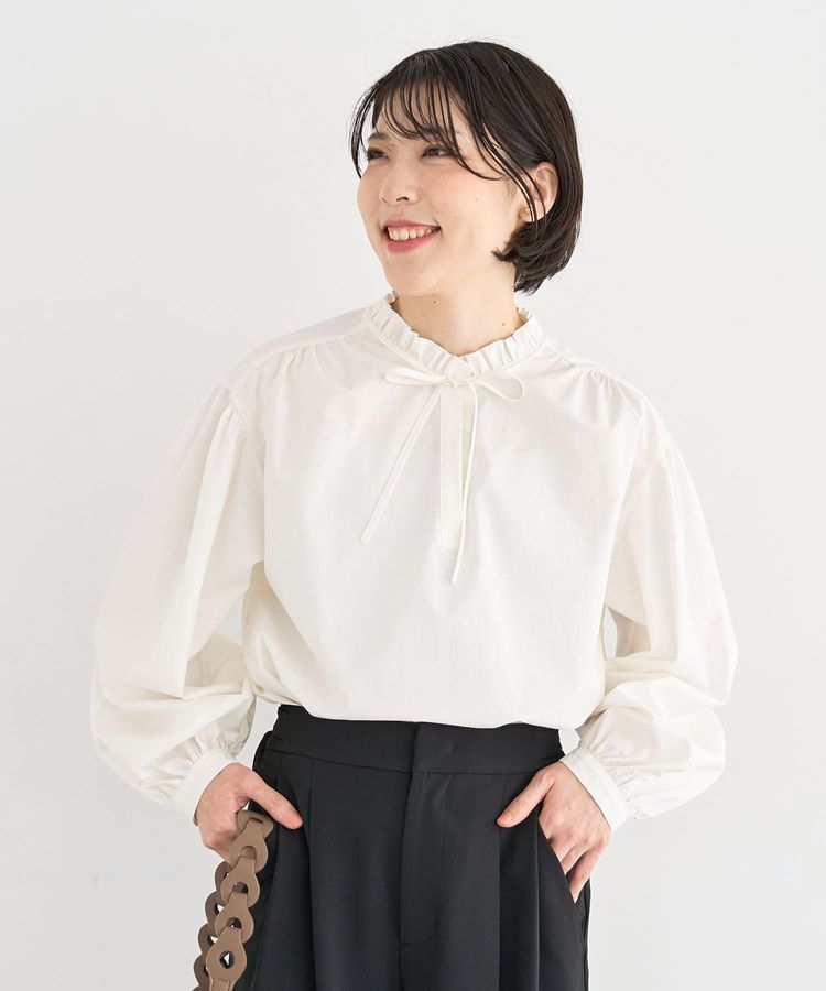 Green Parks「2wayフリルハイネックブラウス」|シャツ・ブラウス|Off White