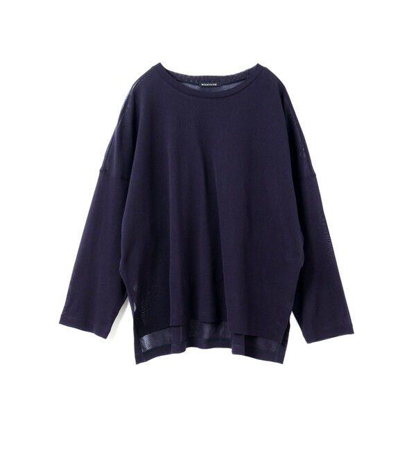 mizuiro ind「mizuiro ind メッシュロングスリーブワイドT」|Tシャツ・カットソー|