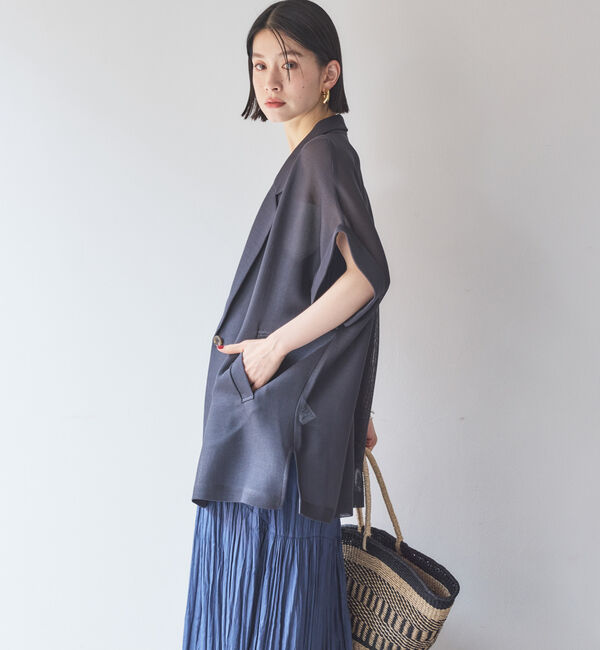 Doux archives「【ロングHIT/名品】メッシュフレンチスリーブジャケット／」|テーラードジャケット|
