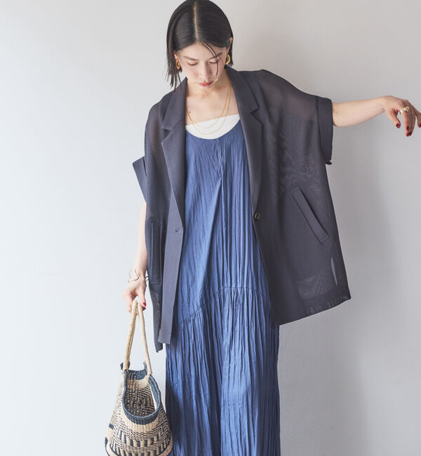 Doux archives「【ロングHIT/名品】メッシュフレンチスリーブジャケット／」|テーラードジャケット|