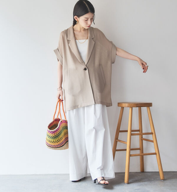 Doux archives「【ロングHIT/名品】メッシュフレンチスリーブジャケット／」|テーラードジャケット|