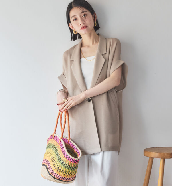 Doux archives「【ロングHIT/名品】メッシュフレンチスリーブジャケット／」|テーラードジャケット|