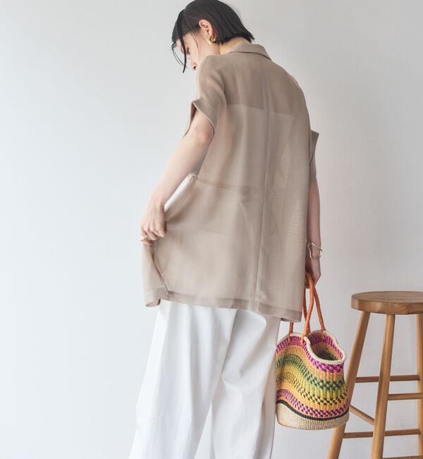 Doux archives「【ロングHIT/名品】メッシュフレンチスリーブジャケット／」|テーラードジャケット|