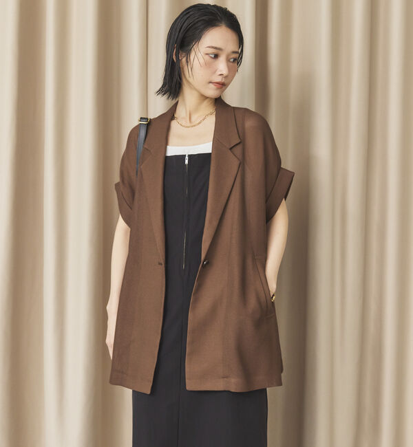 Doux archives「【ロングHIT/名品】メッシュフレンチスリーブジャケット／」|テーラードジャケット|