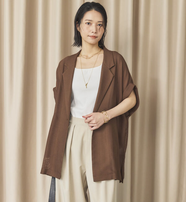 Doux archives「【ロングHIT/名品】メッシュフレンチスリーブジャケット／」|テーラードジャケット|
