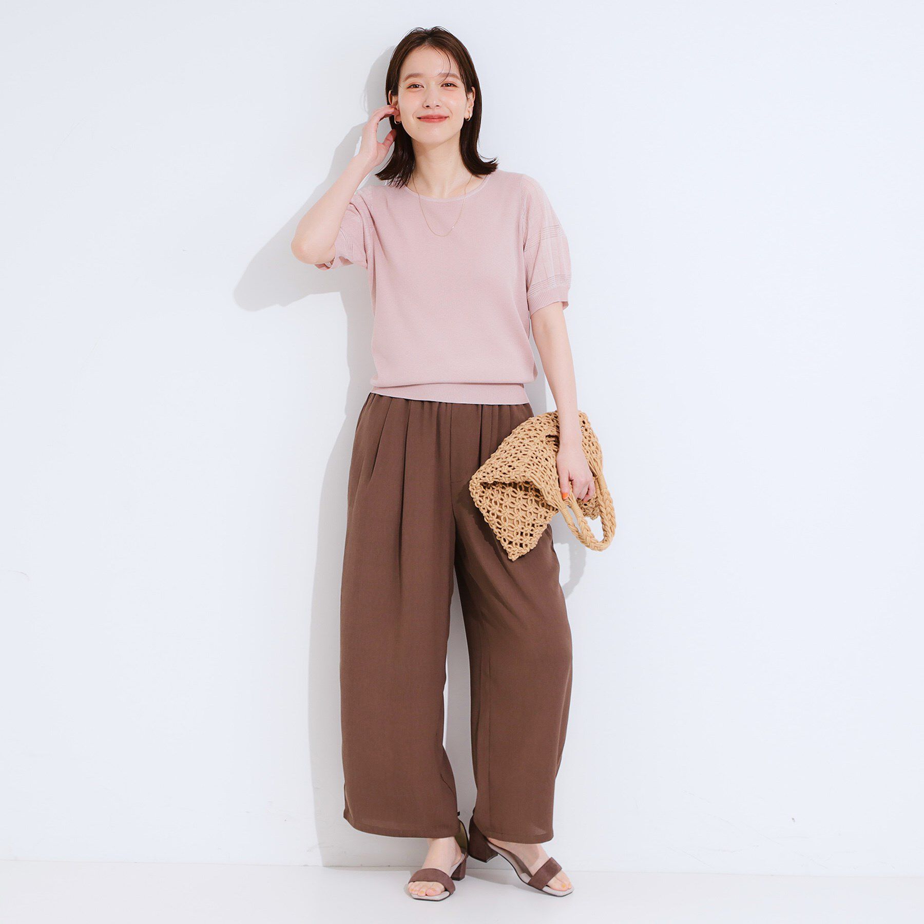 SHOO･LA･RUE「【S-LL】大人上品な お袖シアー切り替えニット」|ニット・セーター|